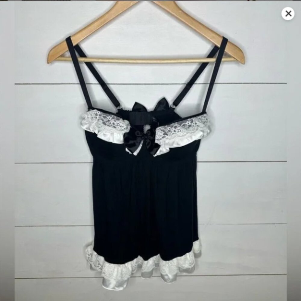 Victoria's Secret black and white Bow babydoll Nightie - Size 36C